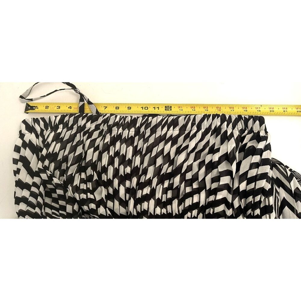 Lane Bryant PLUS 18/20 Chevron Pleated Black/White Maxi Summer Vacation Dress - Picture 14 of 16